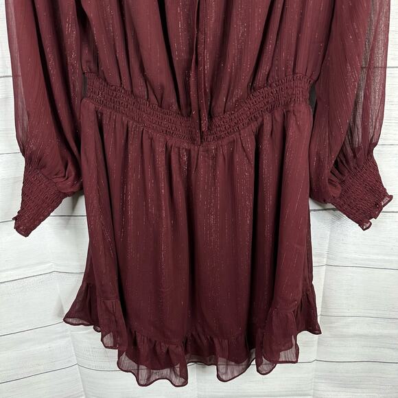 Charles Henry Womens size XL Metallic Off the Shoulder Long Sleeve Mini Dress - Picture 11 of 15